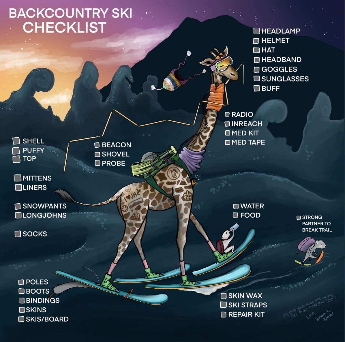 Packing List Backcountry Ski Shop Backcountry Skiing Checklist